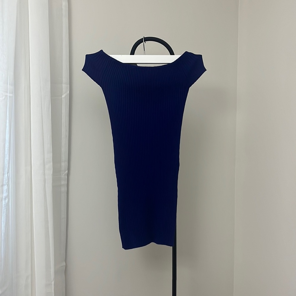 Off shoulder sweater dress